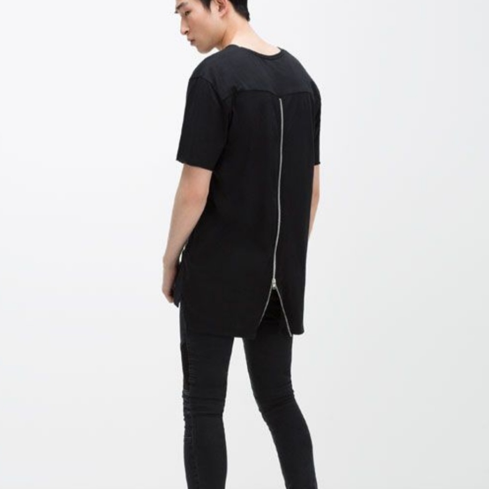 Zara Long T-Shirt w/ Zipper in the Back
